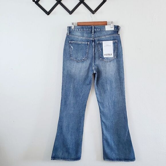 Pistola Stevie High Rise Relaxed Flare Leg Denim Jeans In Eternal NWT - Picture 6 of 6